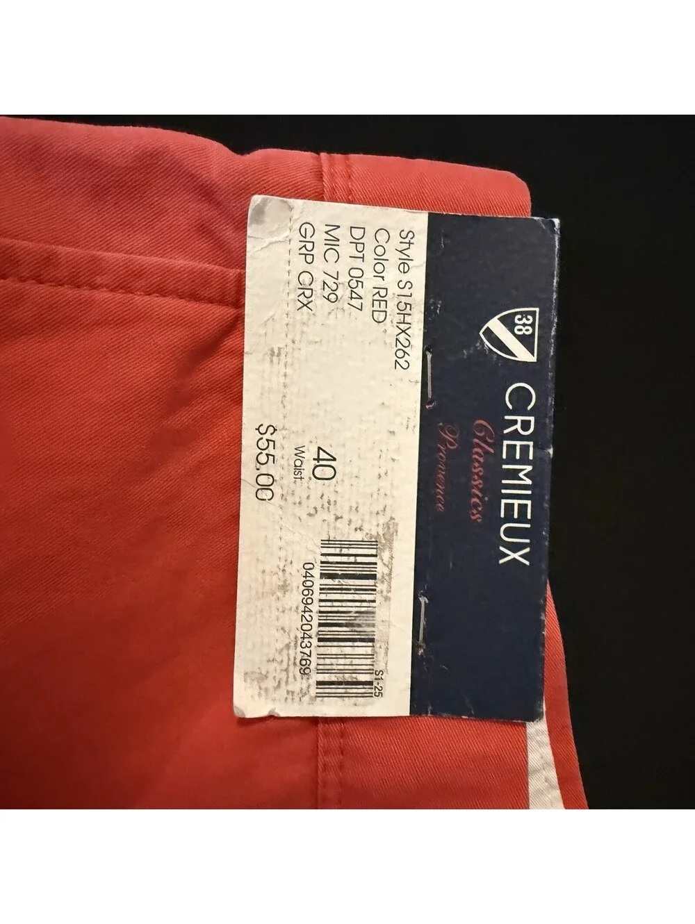 Cremieux Classics Shorts Men’s 40 Coral Red 100% Cotton NWT Flat Front Casual